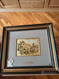 quadro dipinto a mano su foglia oro 