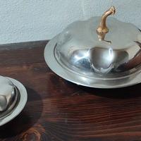 Elegante Set da Portata in Acciaio Inox Lucido