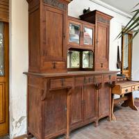 Credenza Liberty V. VALABREGA - Noce e Ottone