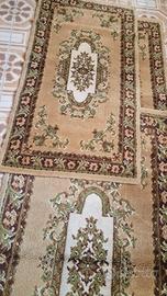 Set 3 tappeti classici beige,marrone,bianco,verde