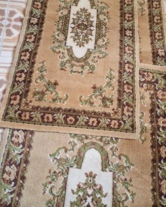 Set 3 tappeti classici beige,marrone,bianco,verde