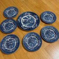 Sette piatti da dessert, royal Tudor ware coaching