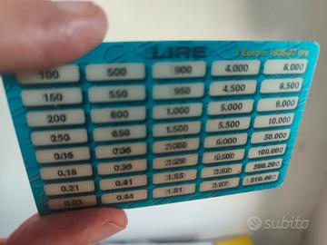 convertitore tascabile lira - euro e viceversa 