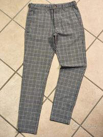 pantaloni Zara taglio sartoriale effetto tartan