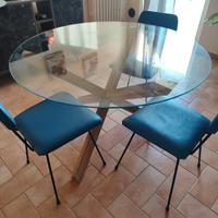 tavolo tondo in vetro fume' 