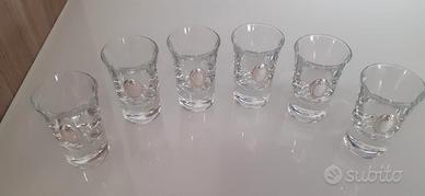 Set bicchierini in vetro e argento 