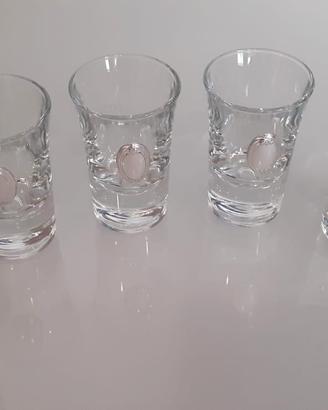 Set bicchierini in vetro e argento 