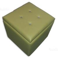 Pouf CONTENITORE ecopelle GIALLO con SWAROVSKI
