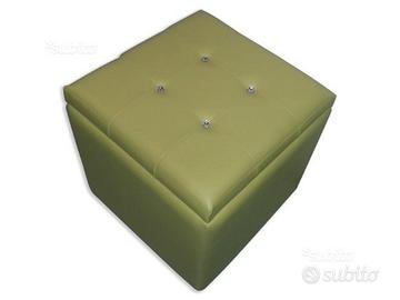 Pouf CONTENITORE ecopelle GIALLO con SWAROVSKI