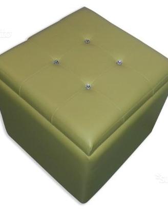 Pouf CONTENITORE ecopelle GIALLO con SWAROVSKI