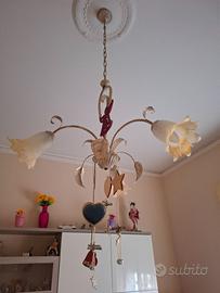 Lampadario soggiorno ferro battuto