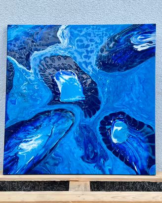 Quadro moderno astratto misure 70x70 abissi fluidi