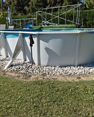 Piscina ovale+ pompa, scaletta e accessori