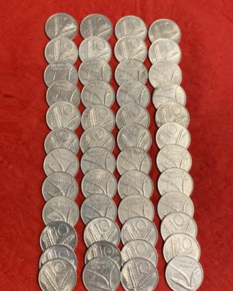Lotto di monete da 10 lire