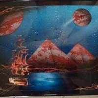 Quadro vernice piramidi e veliero