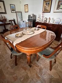 Tavolo allungabile antico inglese 800 con sedie