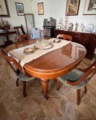Tavolo allungabile antico inglese 800 con sedie