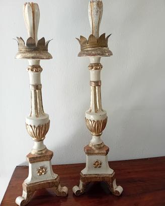 Coppia candelabri lucchesi primi '800