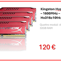 32GB di RAM DDR3 - Kingstone HyperX Fury
