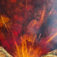 Manuel Campus - "Etna" - Olio su tela materico 70x