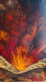 Manuel Campus - "Etna" - Olio su tela materico 70x