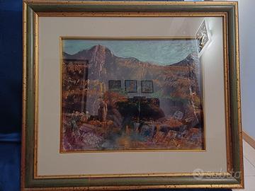 Dipinto Aldo Borgonzoni "MEMORIA ARCHEOLOGICA"