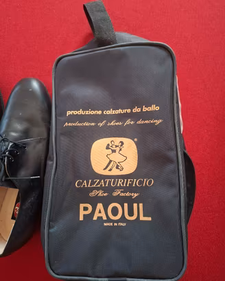 Scarpe ballo uomo Paoul 43 pelle nuove con sacca