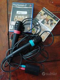 Microfoni Singstar compatib. PS2 PS3 PS4 +2giochi