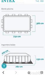 Piscina intex 7,36x3.66 altezza 1.32