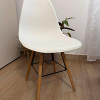 6 sedie stile scandinavo colore bianco