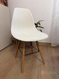 6 sedie stile scandinavo colore bianco