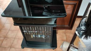 mobiletto TV nero con ante vetro fumè