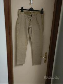 pantalone slim beige 97% cotone.