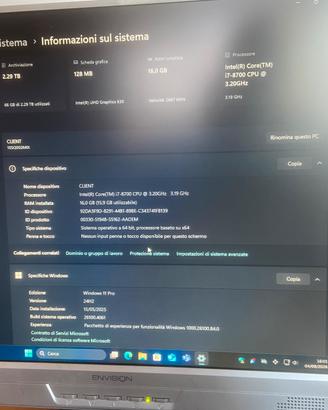 Pc Lenovo desk i7 come nuovo