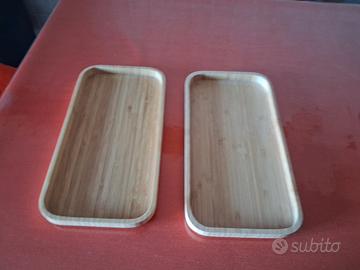 Coppia di  vassoi in bambù 