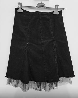 Gonna in jeans Liu Jo con tulle e strass