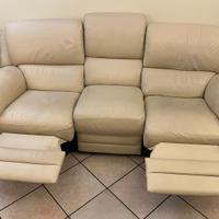 Divano pelle 3 posti reclinabile