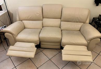 Divano pelle 3 posti reclinabile