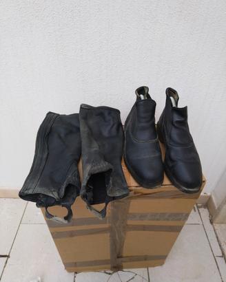 scarpe equitazione e ghette 