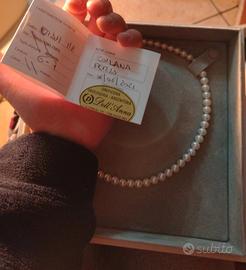collana di perle vere con garanzia nuova 