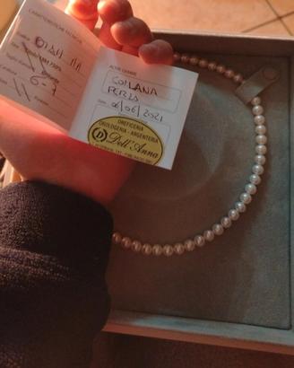collana di perle vere con garanzia nuova 