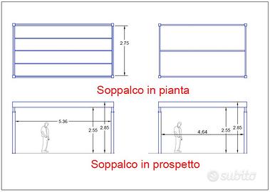 Soppalco industriale - circa 15 m² + 15 m² scaff