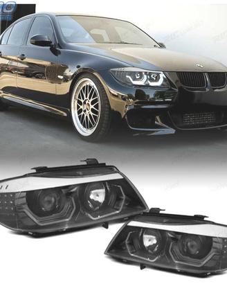 FARI BMW E90 E91 05-08 ANGEL EYES 3D FONDO NERO IN