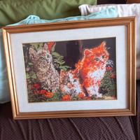 Quadro con ricamo a mano