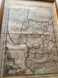 Carta geografica 1794 La Francia stampa italiana