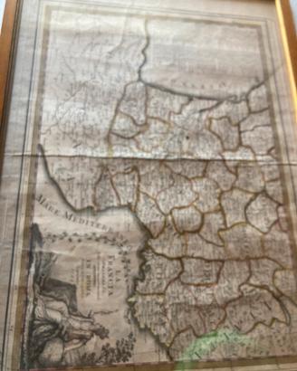 Carta geografica 1794 La Francia stampa italiana