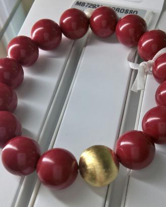 bracciale pasta di corallo e argento Mikiko