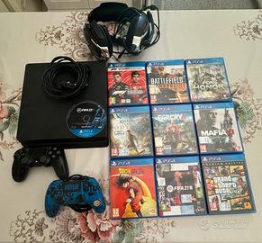 PS4+10 giochi + 2 controller+cuffie