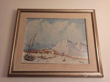 quadro con cornice paesaggio montano