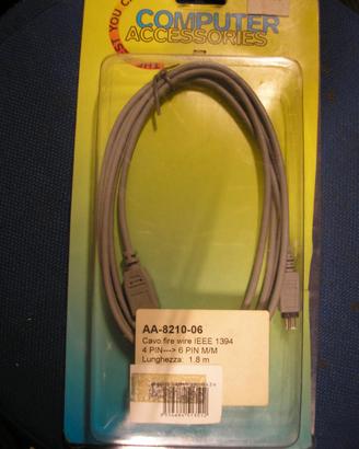 Cavo fire wire 1394 4 pin ---> 6 pin M/M 1.8 metri